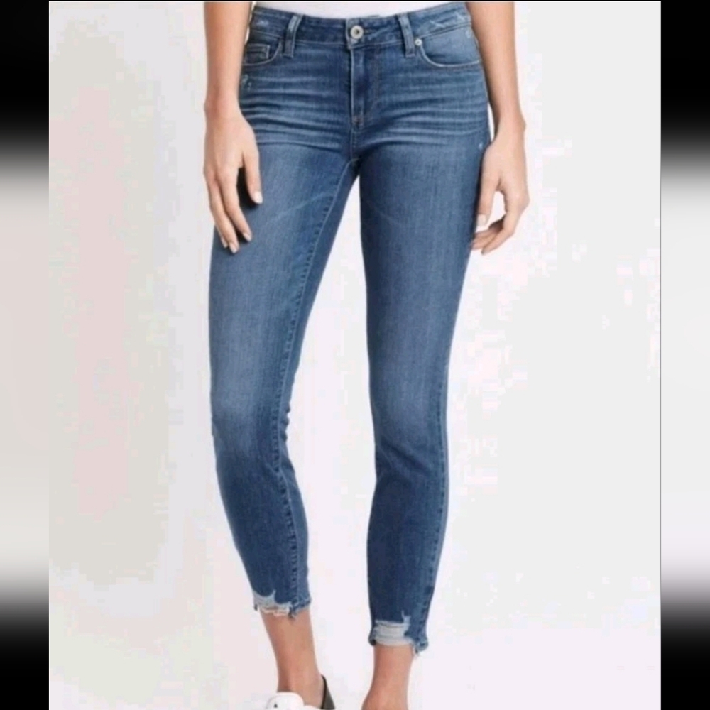 PAIGE Women's Cropped Ankle Jeans in Blue